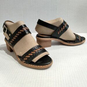 Pikolinos Blanes Women's Leather Slingback Heel Sandal, Size 39, Original Box